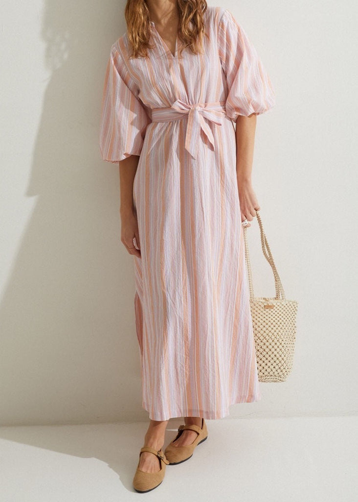 YERSE Dress Puffed Sleeves Pink