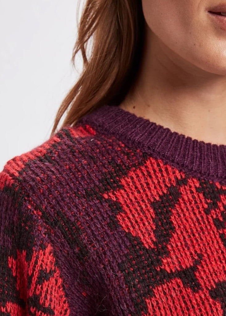 Numph Norosey Pullover in Flame
