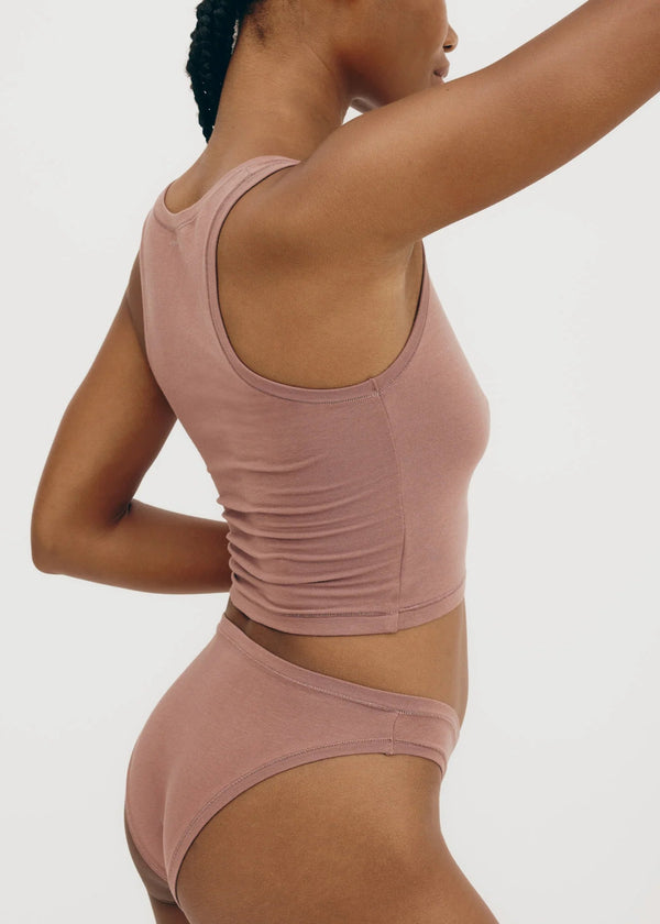 Organic Basics Flex Cheeky Briefs in Rose Wood
