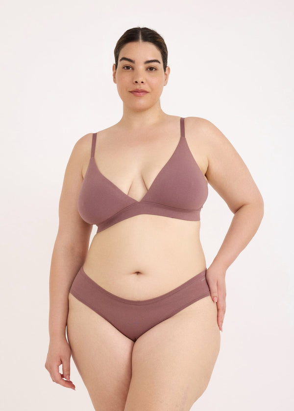 Organic Basics Core Triangle Bralette in Rose Wood