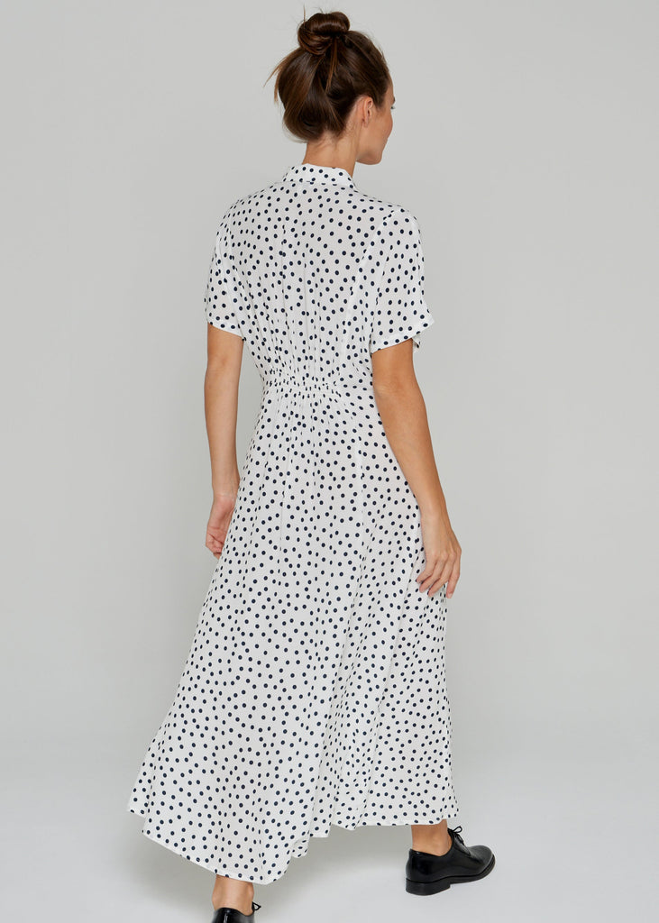 Five Maelle Polka Dot Dress in White