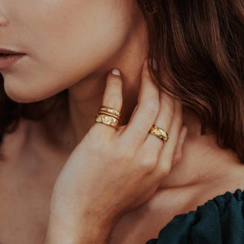Diamond Palm Gold Ring