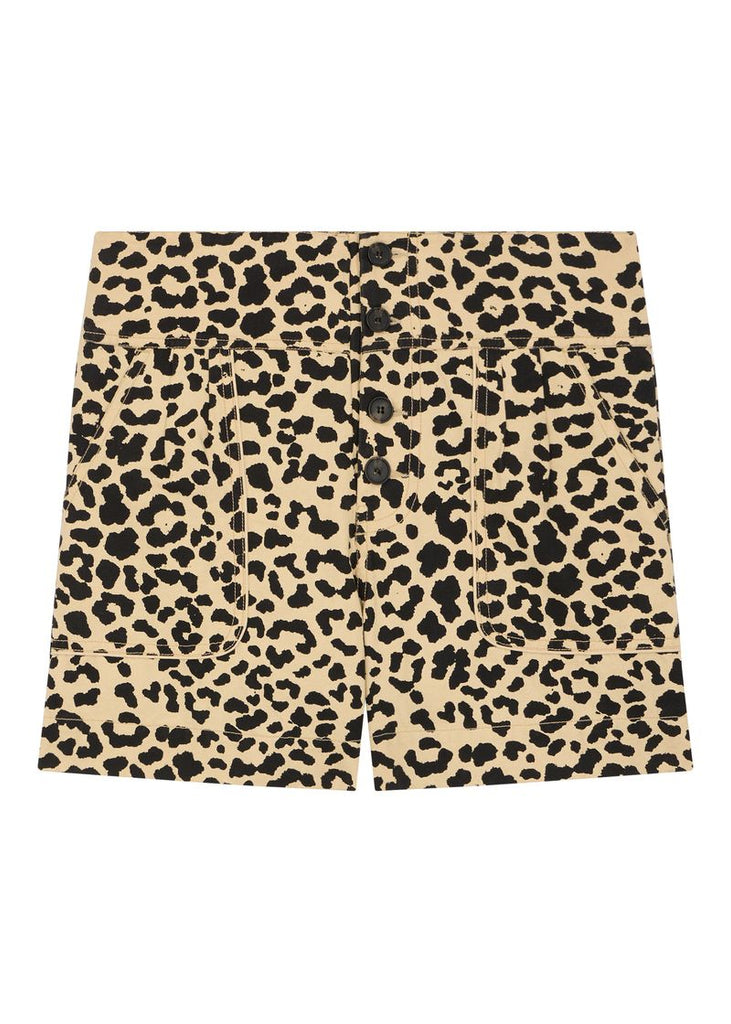 Qitu Shorts In Leopard Brown