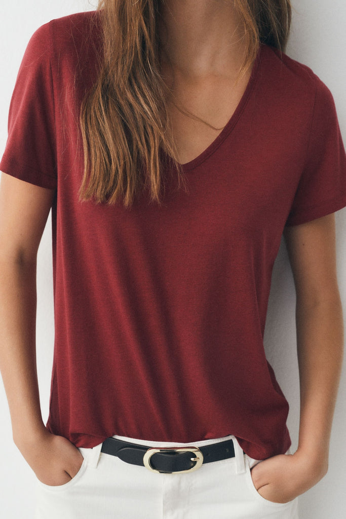 ese O ese T Shirt Cotton Fluida In Burgundy