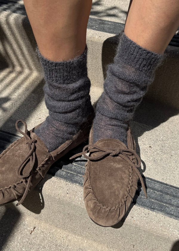 Le Bon Shoppe Mohair Veil Socks Charcoal