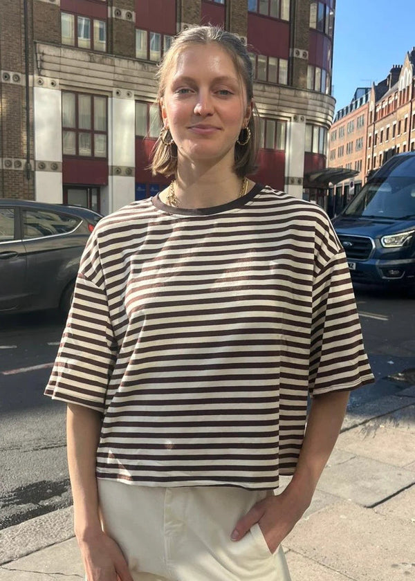 Else Striped T-Shirt -Brown