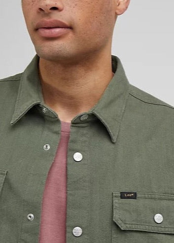 Lee Workwear Overshirt In Olive Grove