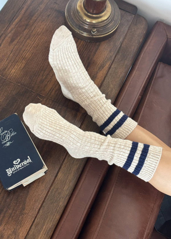 Le Bon Shoppe Cottage Varsity Socks in Oatmeal Varsity