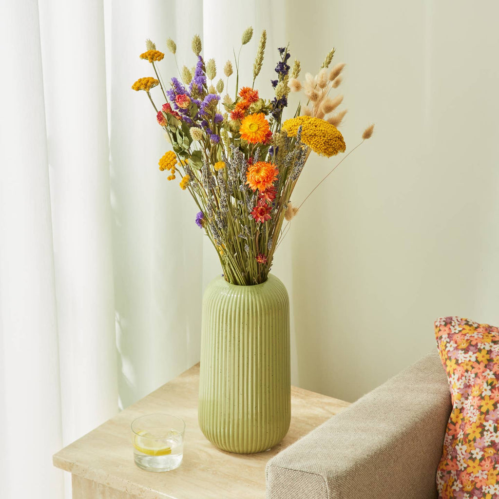 Dried Flowers Orange Field Bouquet In Medium