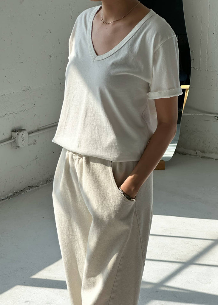 Organic Cotton La Vie Tee in Vintage White