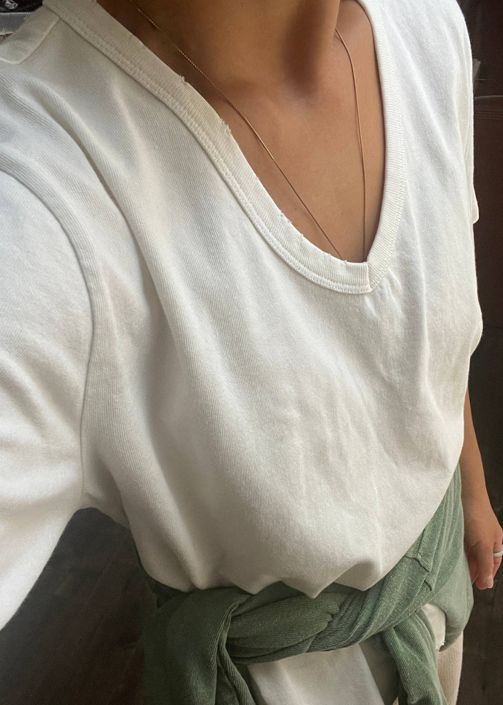 Organic Cotton La Vie Tee in Vintage White