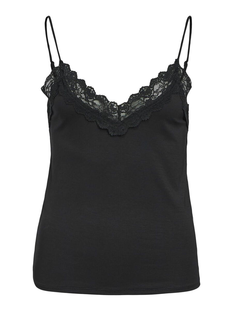 OBJECT Lace Sleeveless Top in Black