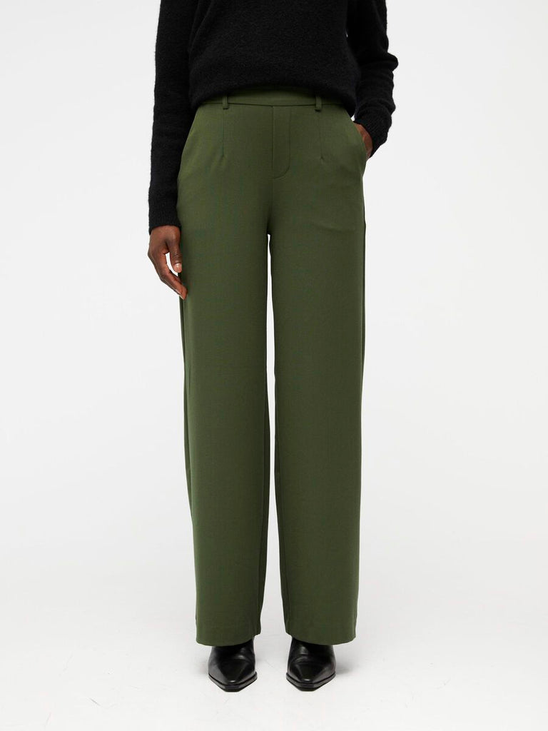 OBJECT Lisa Wide Leg Trouser in Duffle Bag