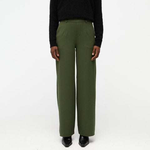 OBJECT Lisa Wide Leg Trouser in Duffle Bag