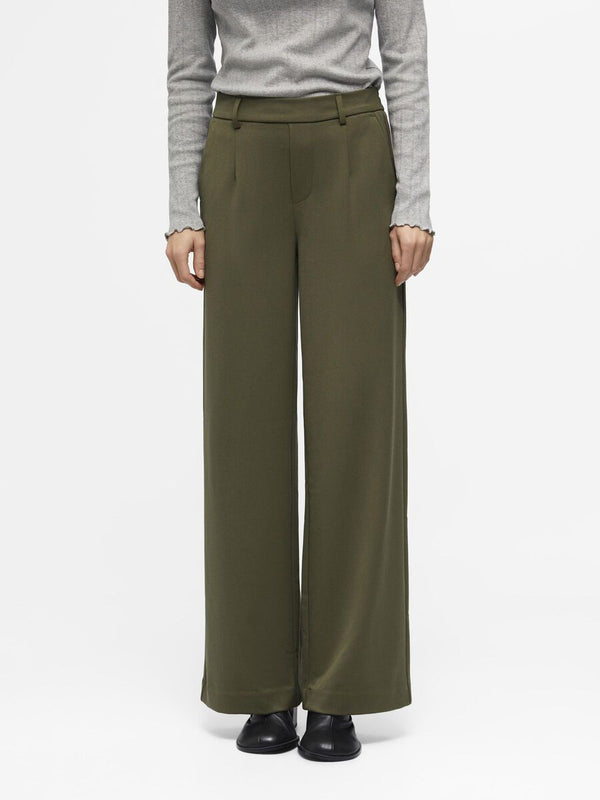 Lisa Wide Leg Trouser in Ivy Green