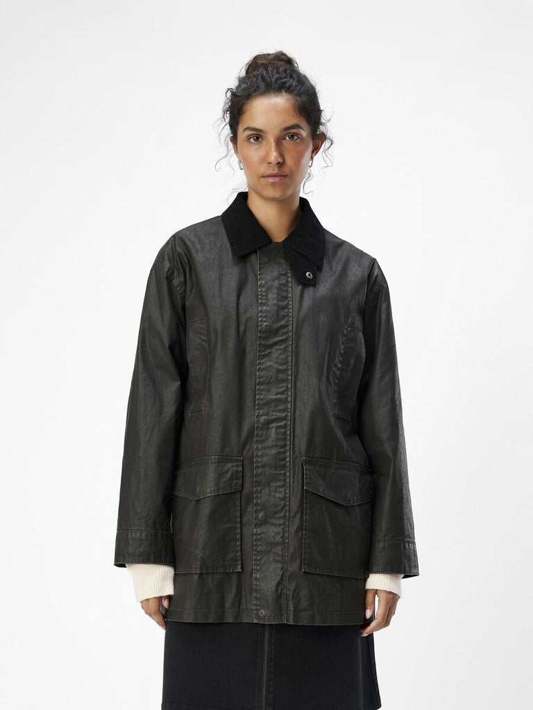 OBJECT Coated Jacket in Black