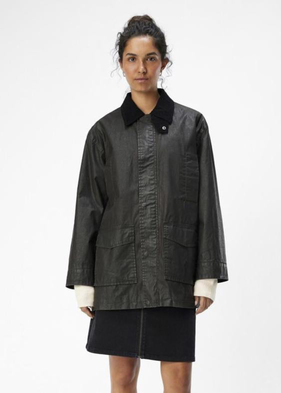 OBJECT Coated Jacket in Black