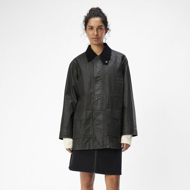 OBJECT Coated Jacket in Black