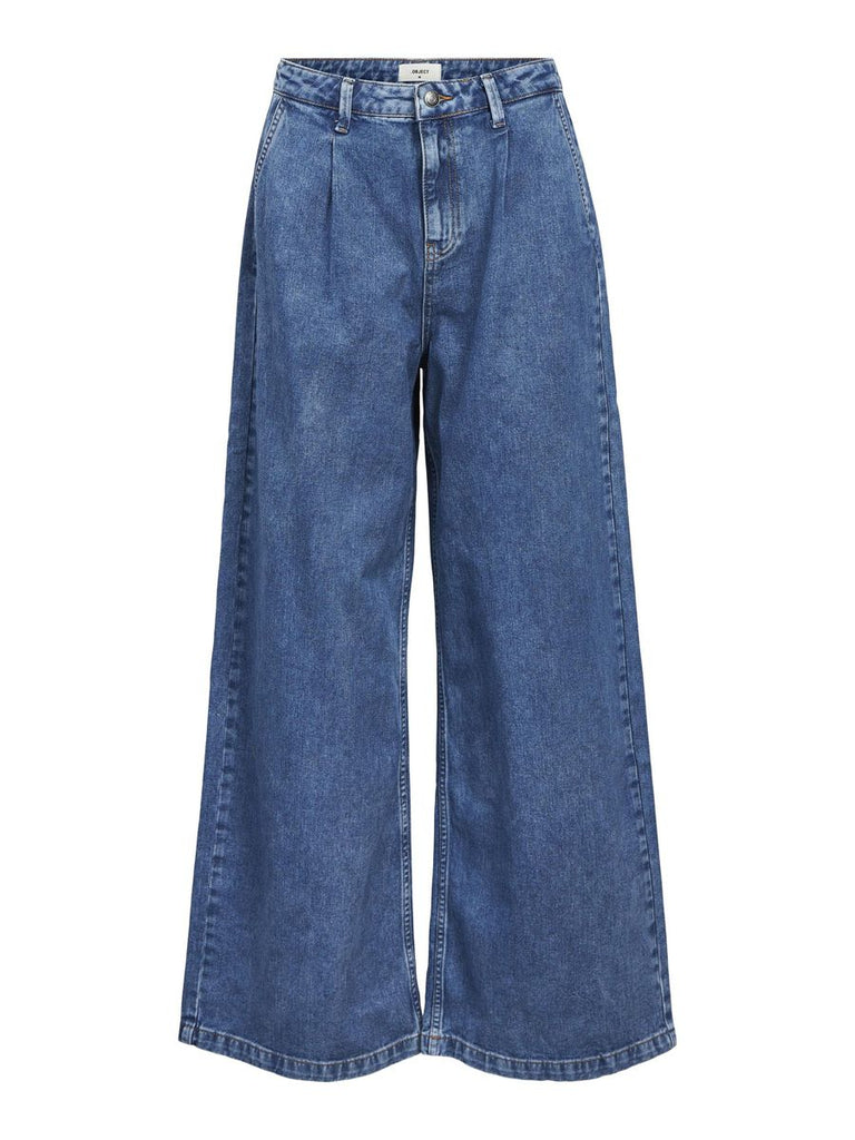 Object Wide Fit Jeans in Medium Blue Denim