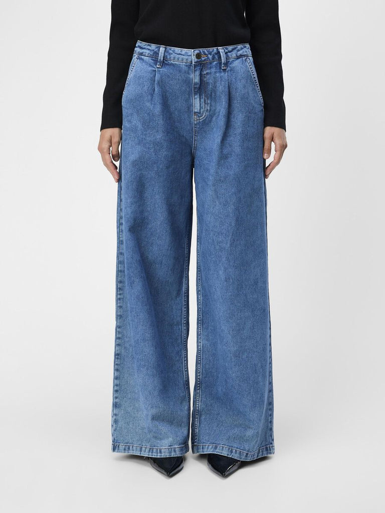 Object Wide Fit Jeans in Medium Blue Denim