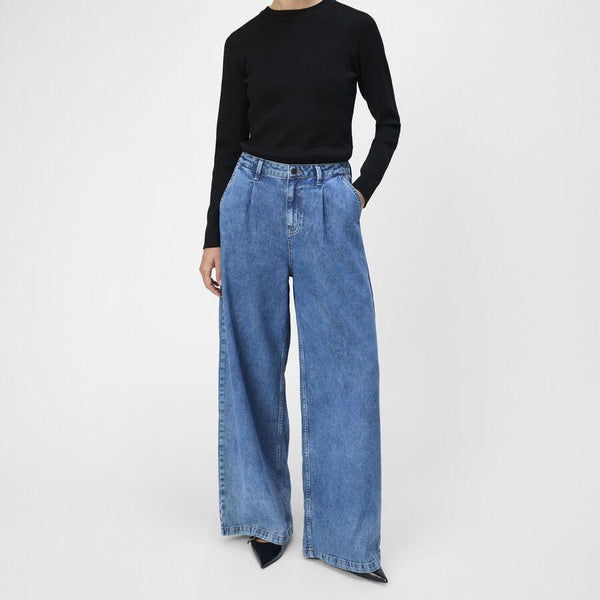 Object Wide Fit Jeans in Medium Blue Denim