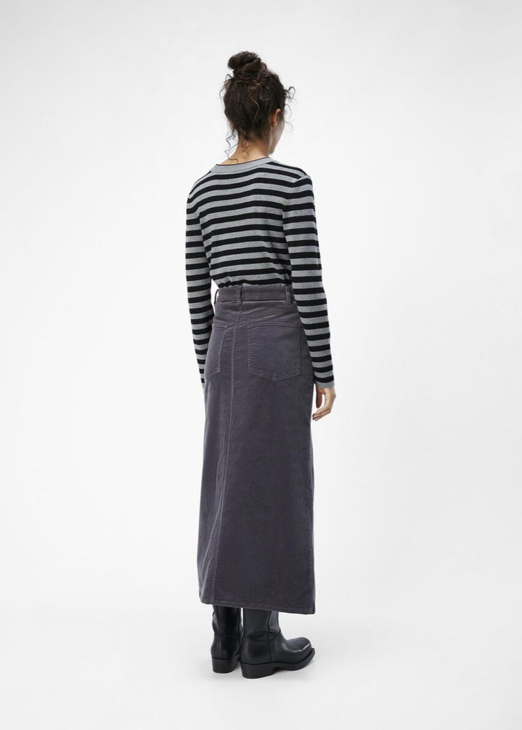 Corduroy Maxi Skirt in Magnet