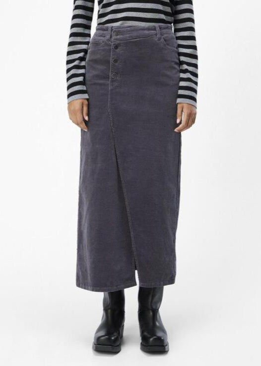 Corduroy Maxi Skirt in Magnet