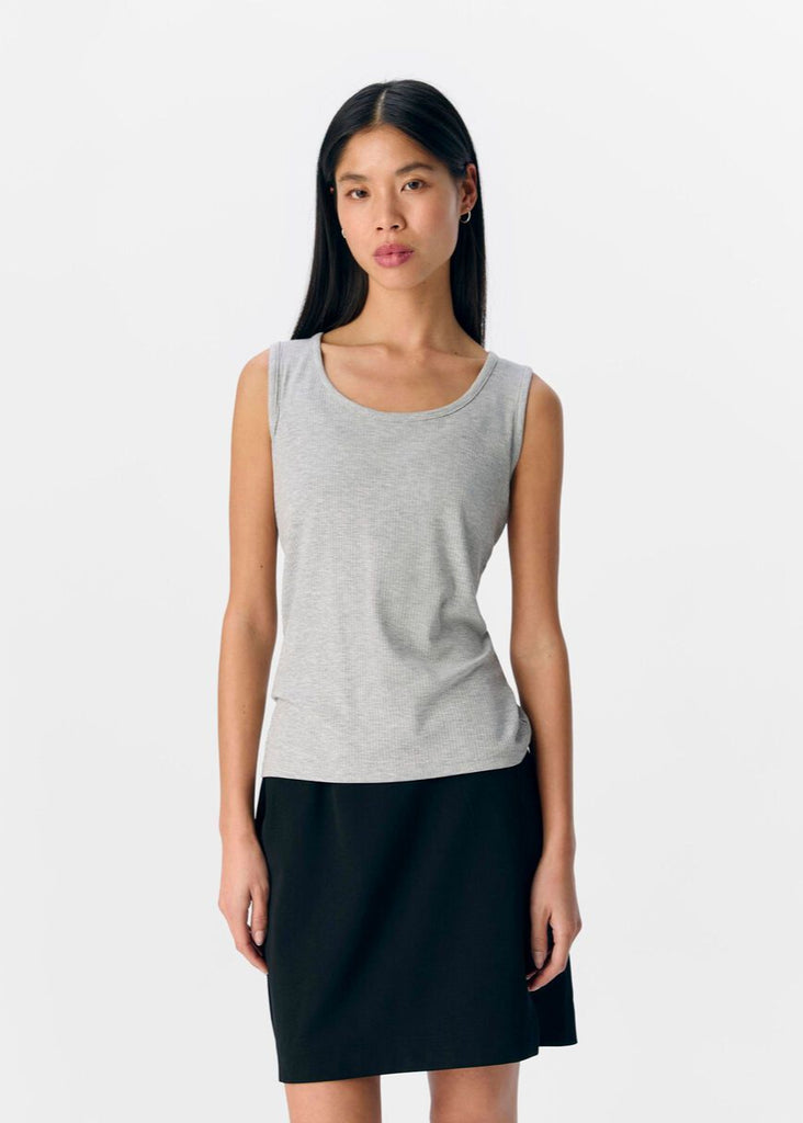 Object Jamie Grey Ribbed Tank Top&nbsp;