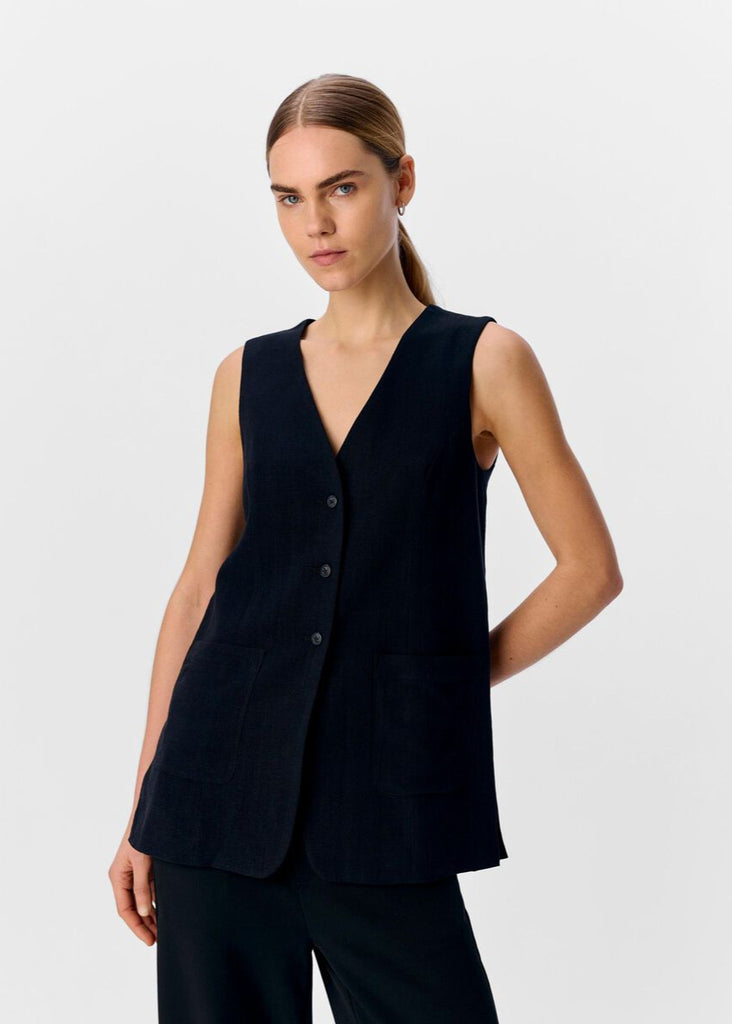 Object Longline Waistcoat In black