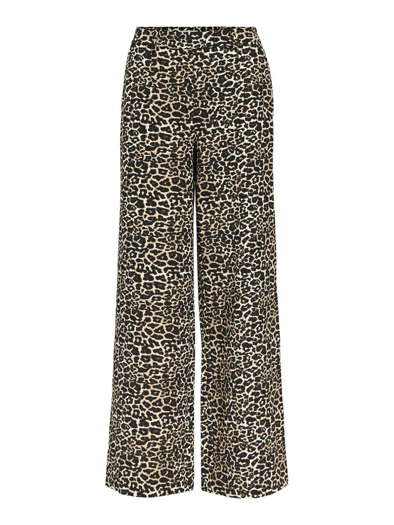 OBJECT Lisa Wide Leg Trouser in Leopard Print