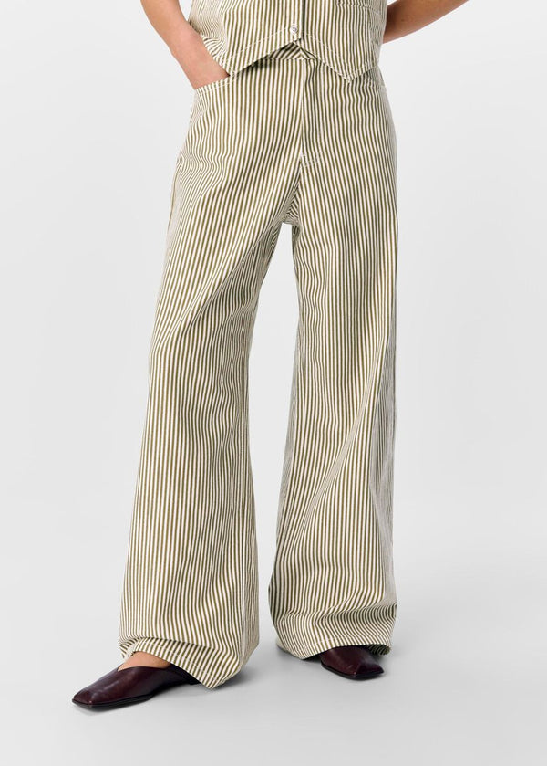 OBJECT Striped Wide Leg Jeans