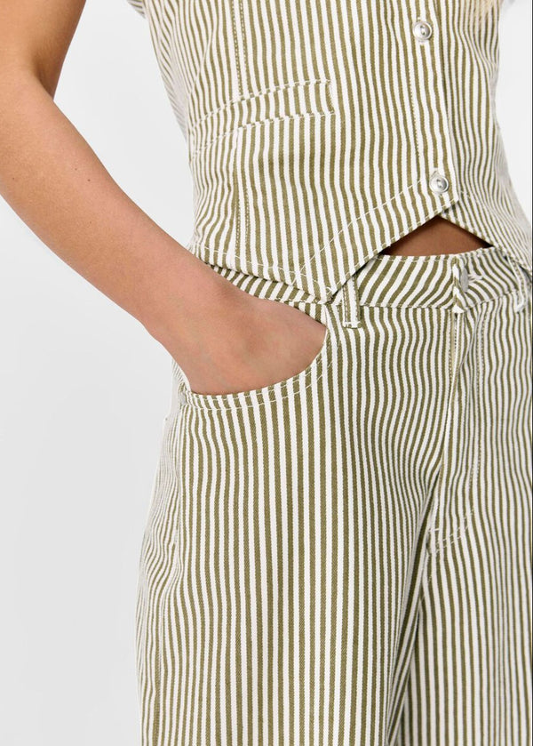 OBJECT Striped Wide Leg Jeans