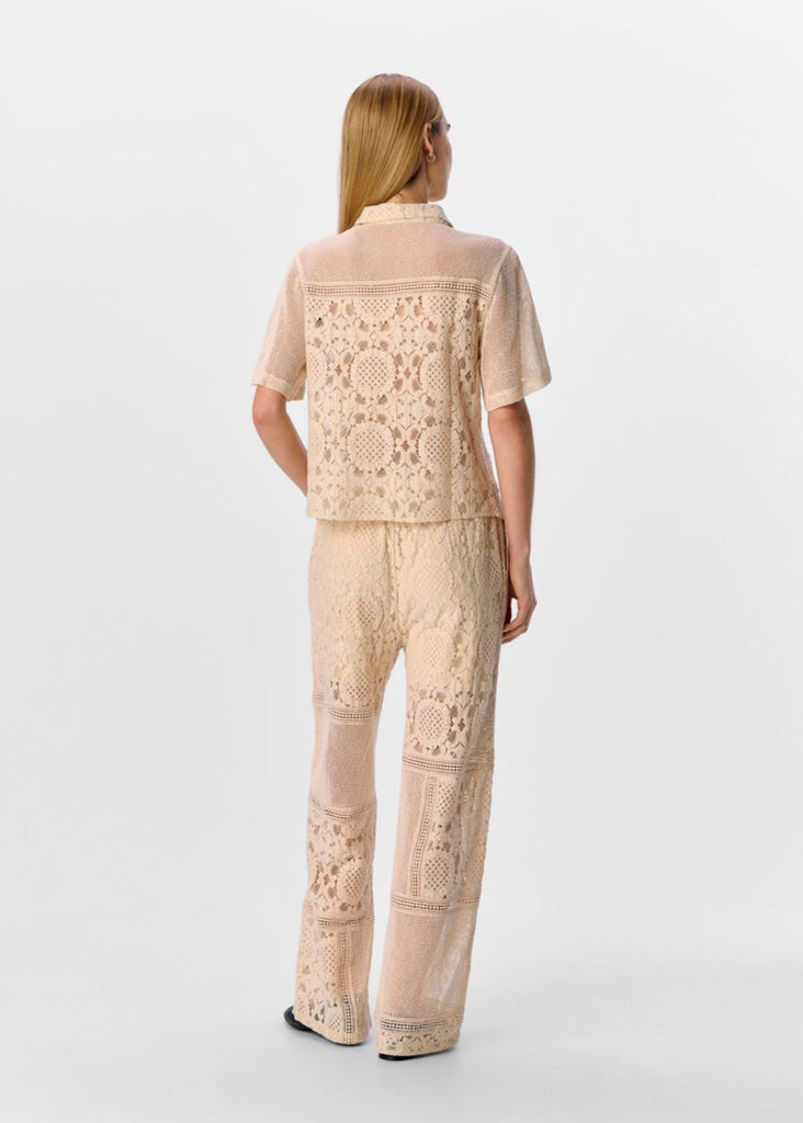 Crocheted Shirt in Sandshell