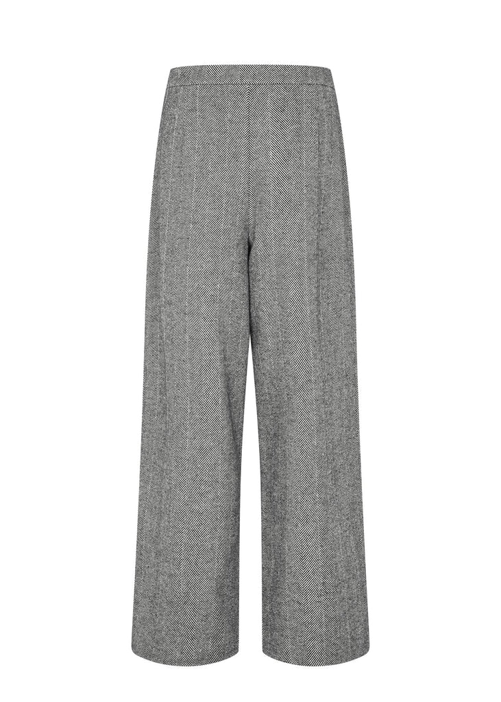 Gray wide-leg pants on a white background