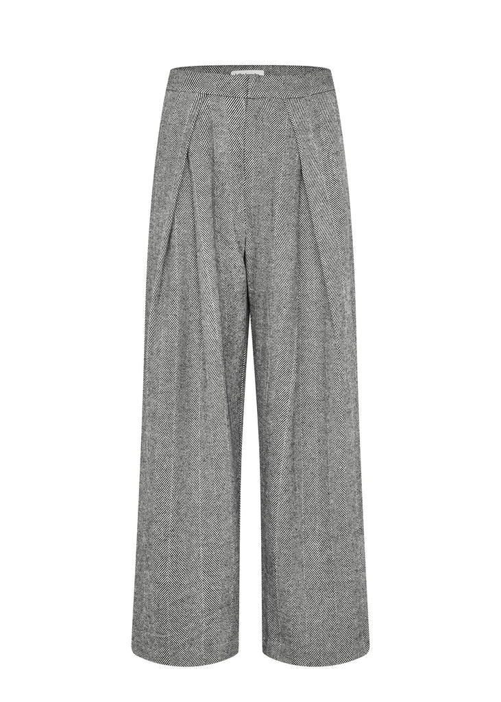 Gray wide-leg pants on a white background