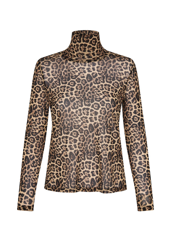 Leopard print long-sleeve top on a white background