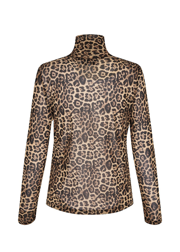 Leopard print long-sleeve top on a white background