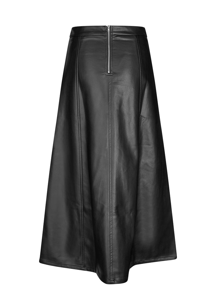 Black leather skirt on a white background