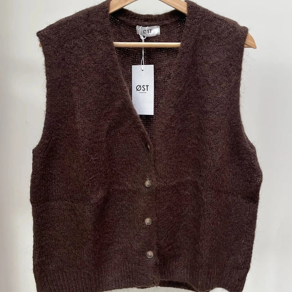 ØST Erika Kid Mohair Vest in Chocolate