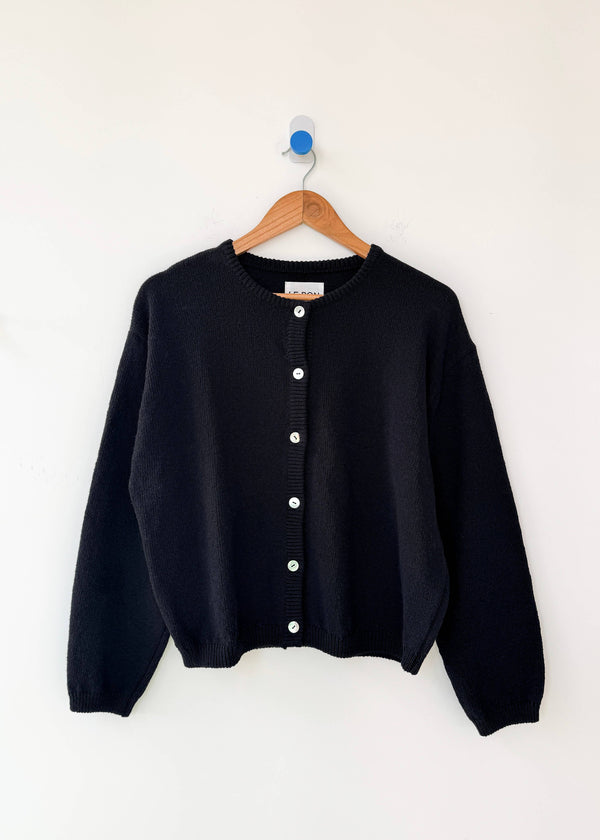 Le Bon Shoppe Cotton Leila Cardigan In Black