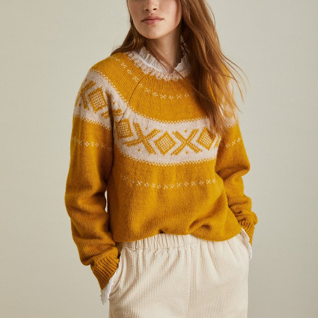 YERSE Jacquard Sweater Mustard