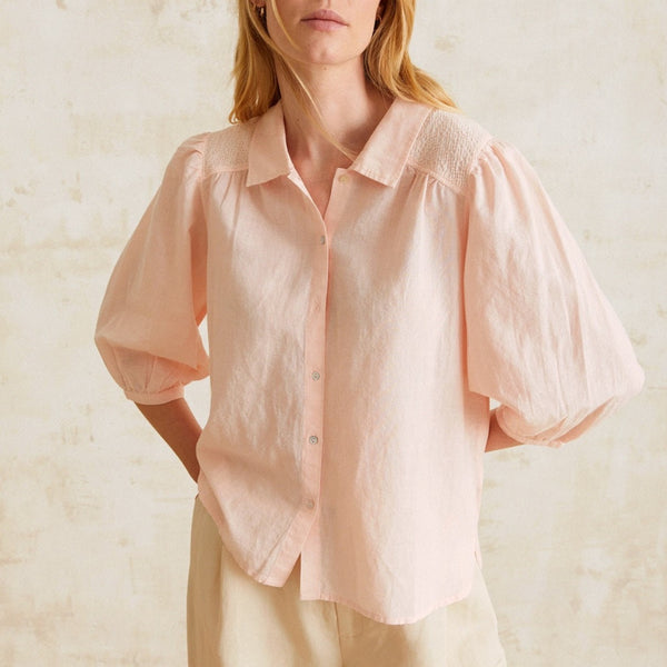 YERSE Romantic Cotton Blouse in Pink