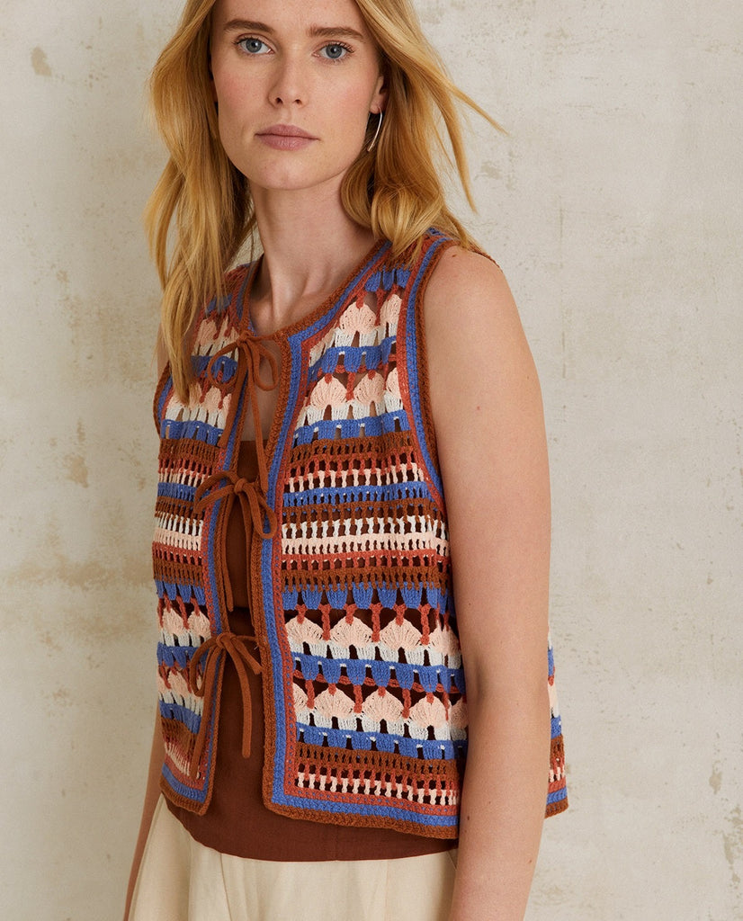  YERSE Multicolour Crochet Vest In Tile