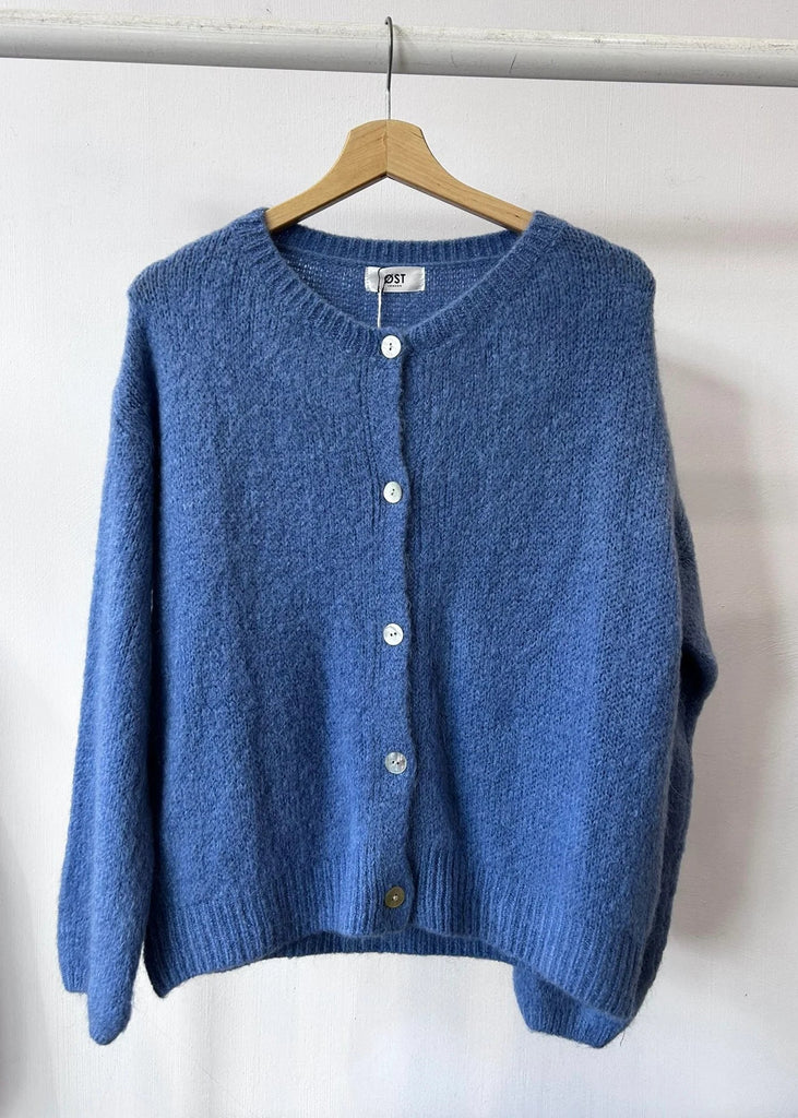 Josefine Mohair Cardigan In Denim Blue