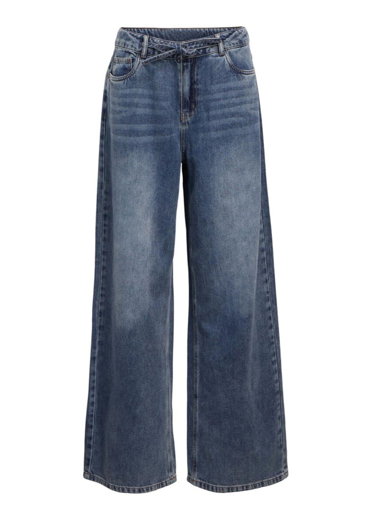 Wide Leg Jeans Medium Blue Denim