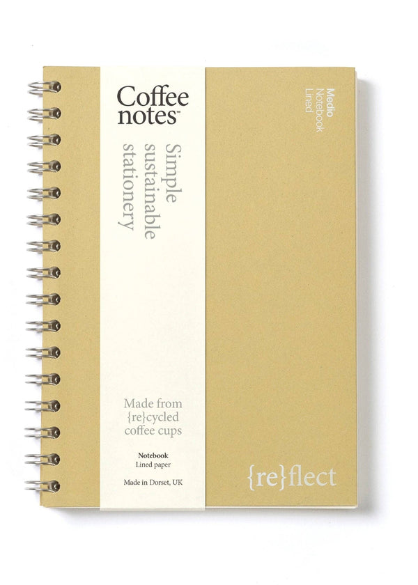Beige notebook with 'Coffee notes' text on a white background