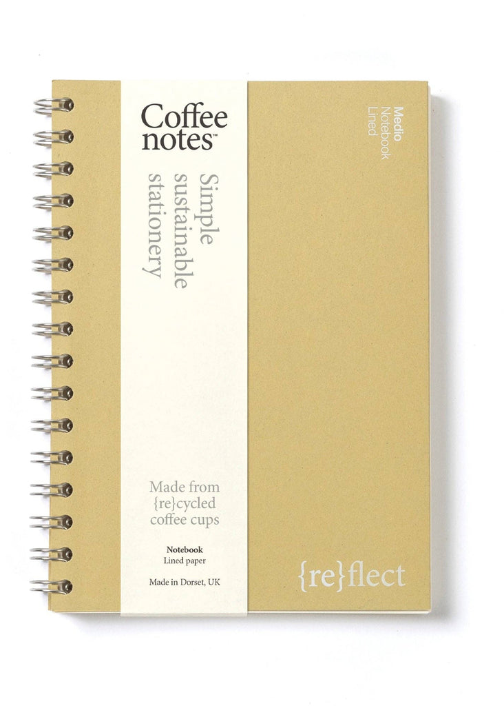 Beige notebook with 'Coffee notes' text on a white background