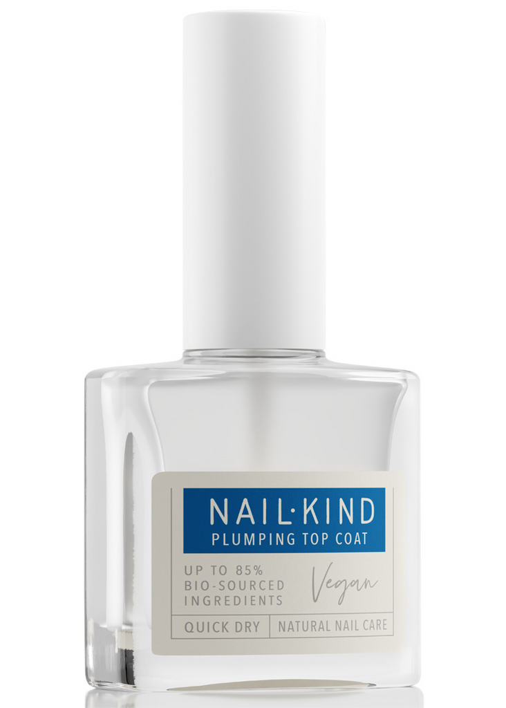 NailKind plumping top coat bottle on a white background