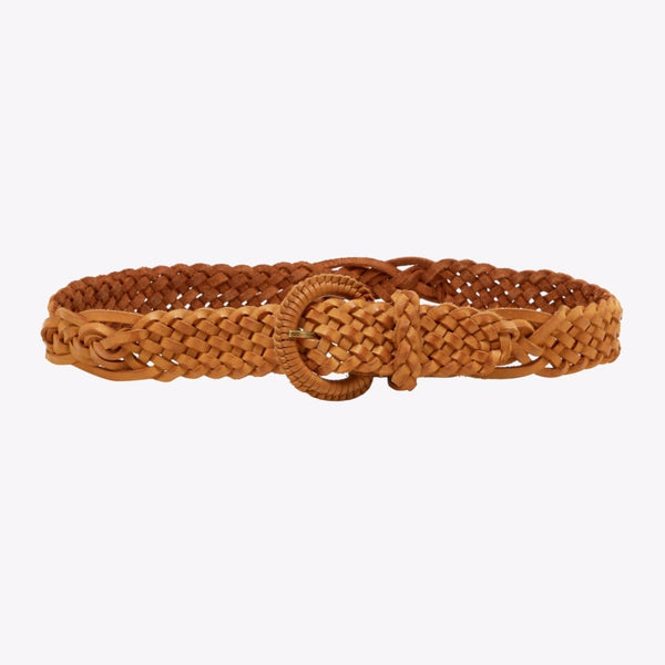 Unmade Braided Leather Belt in Tan