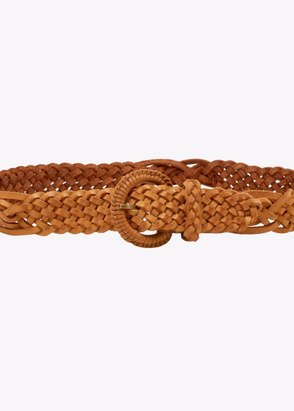 Unmade Braided Leather Belt in Tan